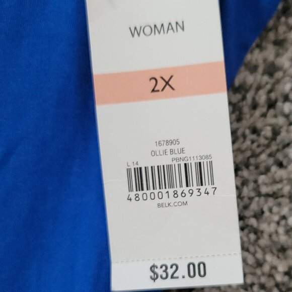 ***Kim Rogers Size 2X Beautiful Blue Short Sleeve Blouse*** - Picture 9 of 9